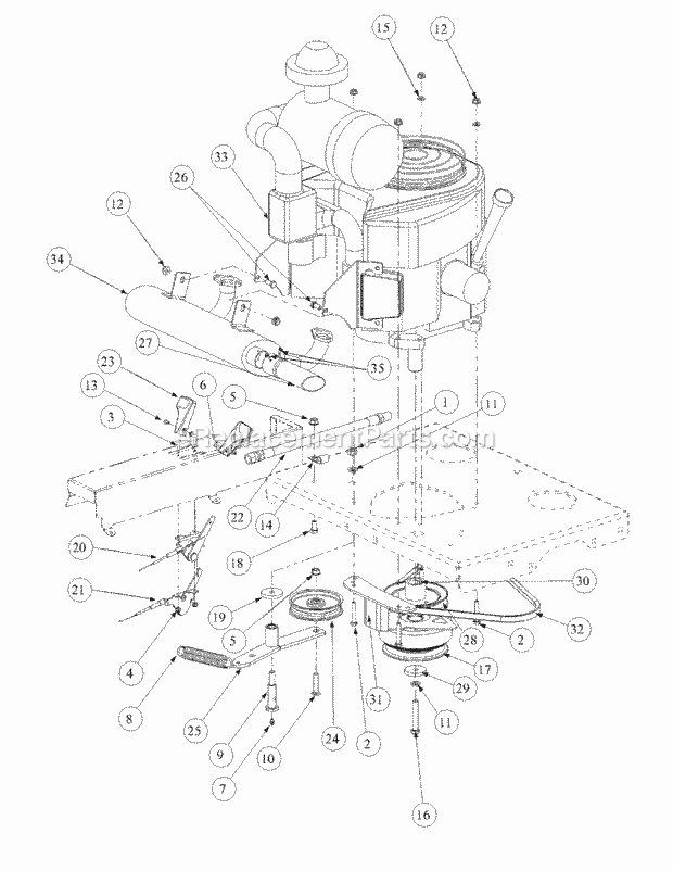 Generac Engine Assembly Diagram and Parts List for M72-GN 53AB5FEZ150 Cub Cadet Sprayer